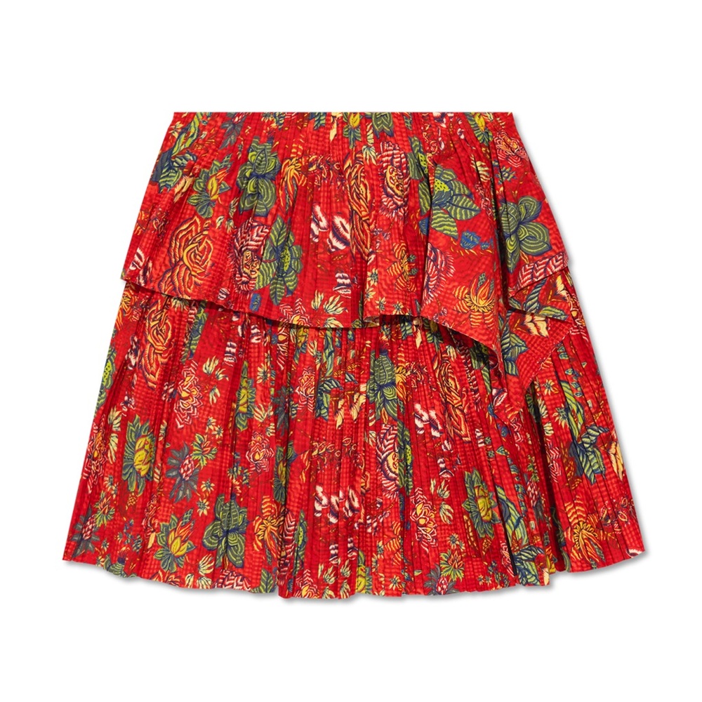 Ulla Johnson Floral Red Skirt